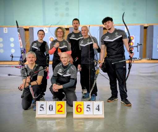 Die Mannschaft des BSV Ulm am 2. Wetkampftag der Landesoberliga Süd Recurve, 3. Platz